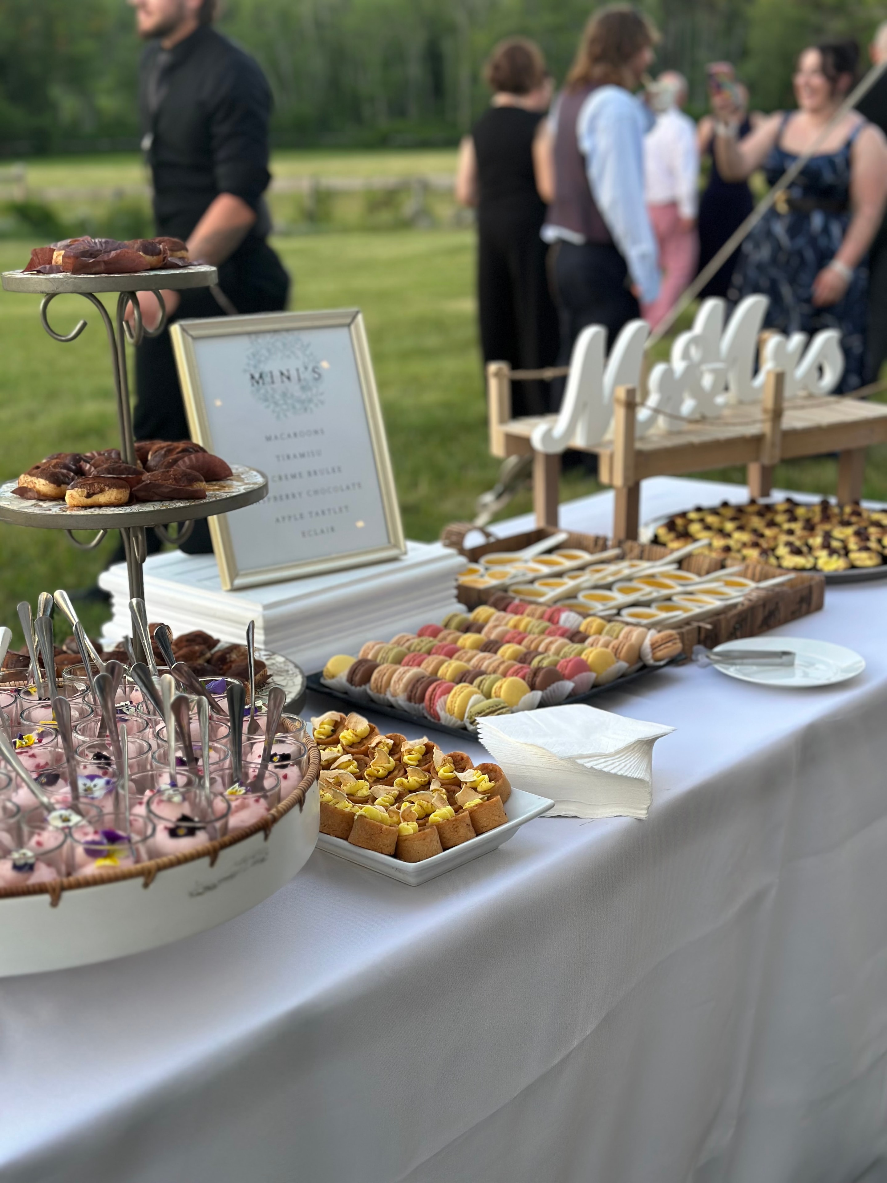Action shot at a botanical garden wedding reception